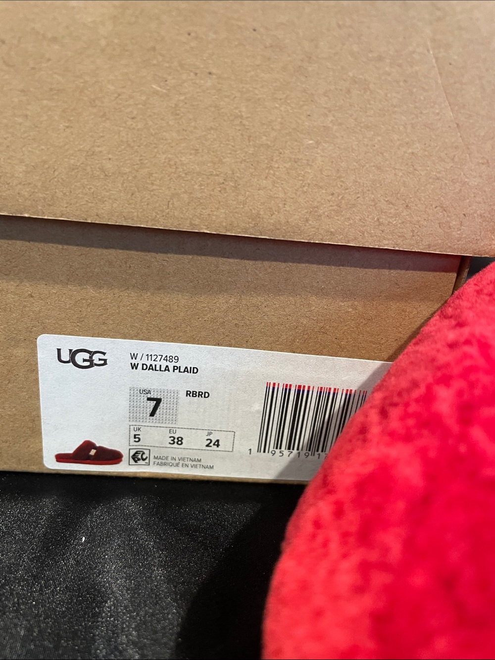 UGG W Dalla Plaid Slip-On Slippers in Red